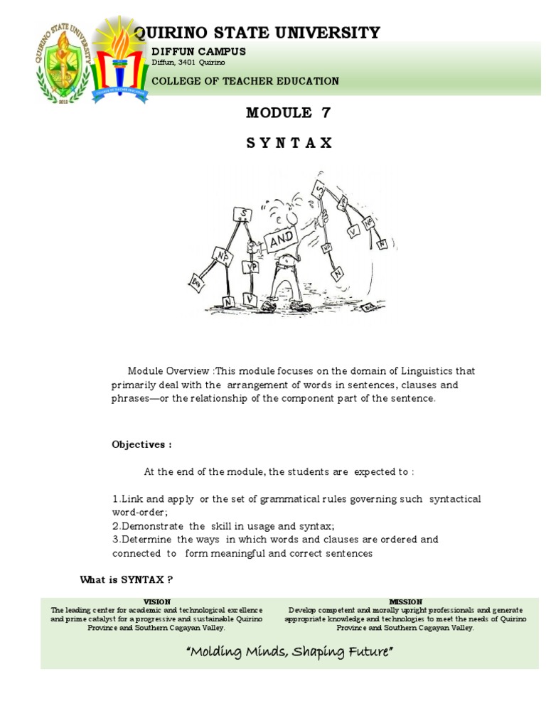 Types of Sentences and Syntax Overview | PDF | Syntax | Linguistic ...