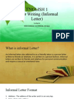 Writing Letter (Informal Letter)