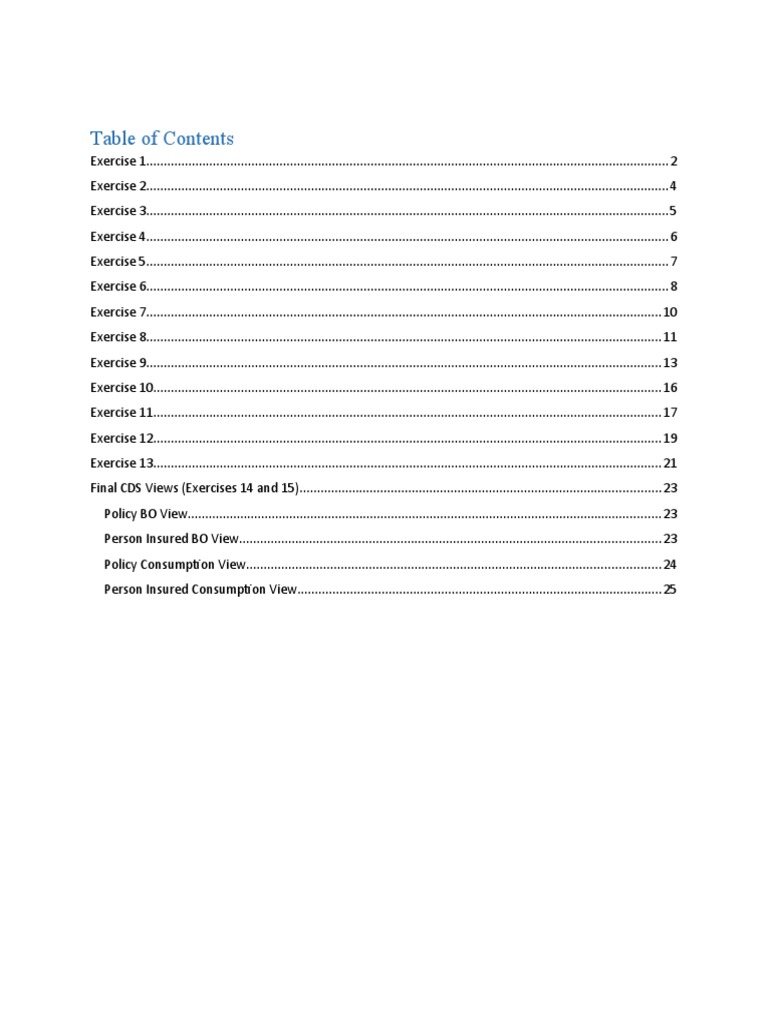CDS View Exercises Overview | PDF | Information Technology Management ...
