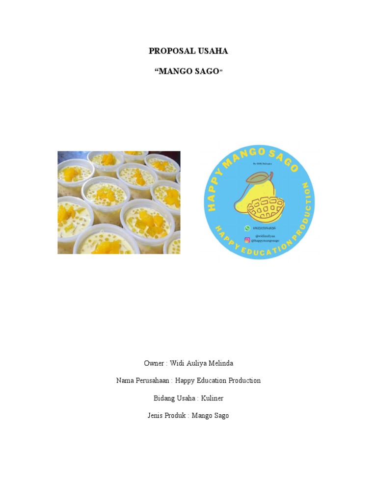 Proposal Usaha Mango Sago | PDF