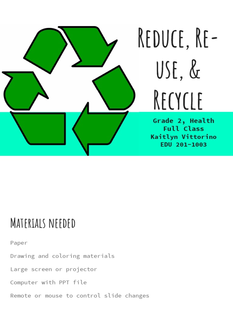 Lesson plan recycling pdf pdf reuse