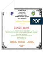 Genalyn P. Sibayan: Certificate of Recognition