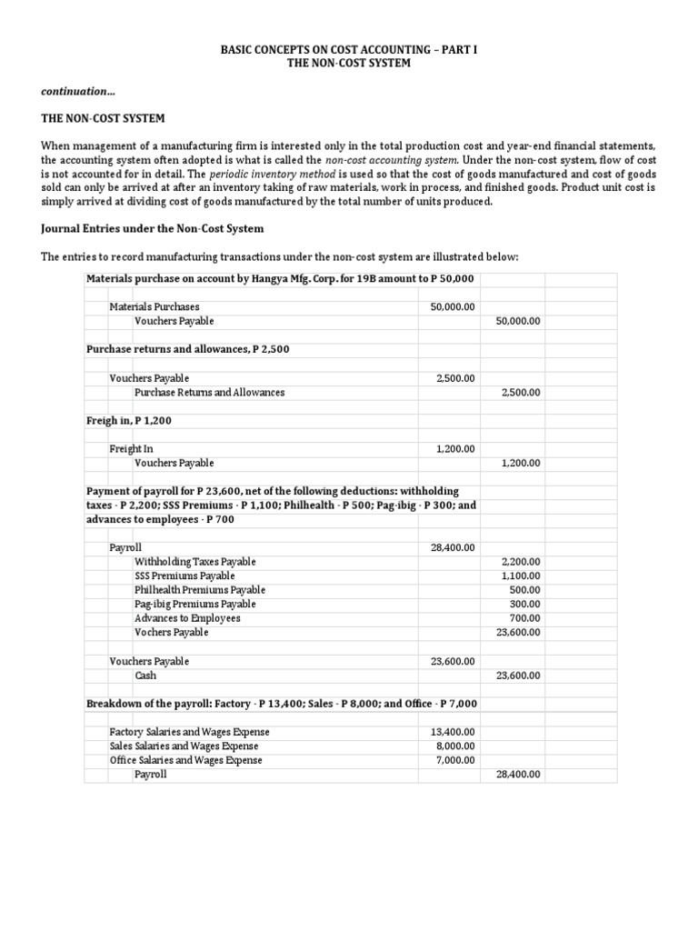 BASIC CONCEPTS ON COST ACCOUNTING - Continuation | PDF | Cost Of Goods ...