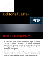Editorial Letter Class XII