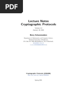 Lecture Notes Cryptographic Protocols: Berry Schoenmakers