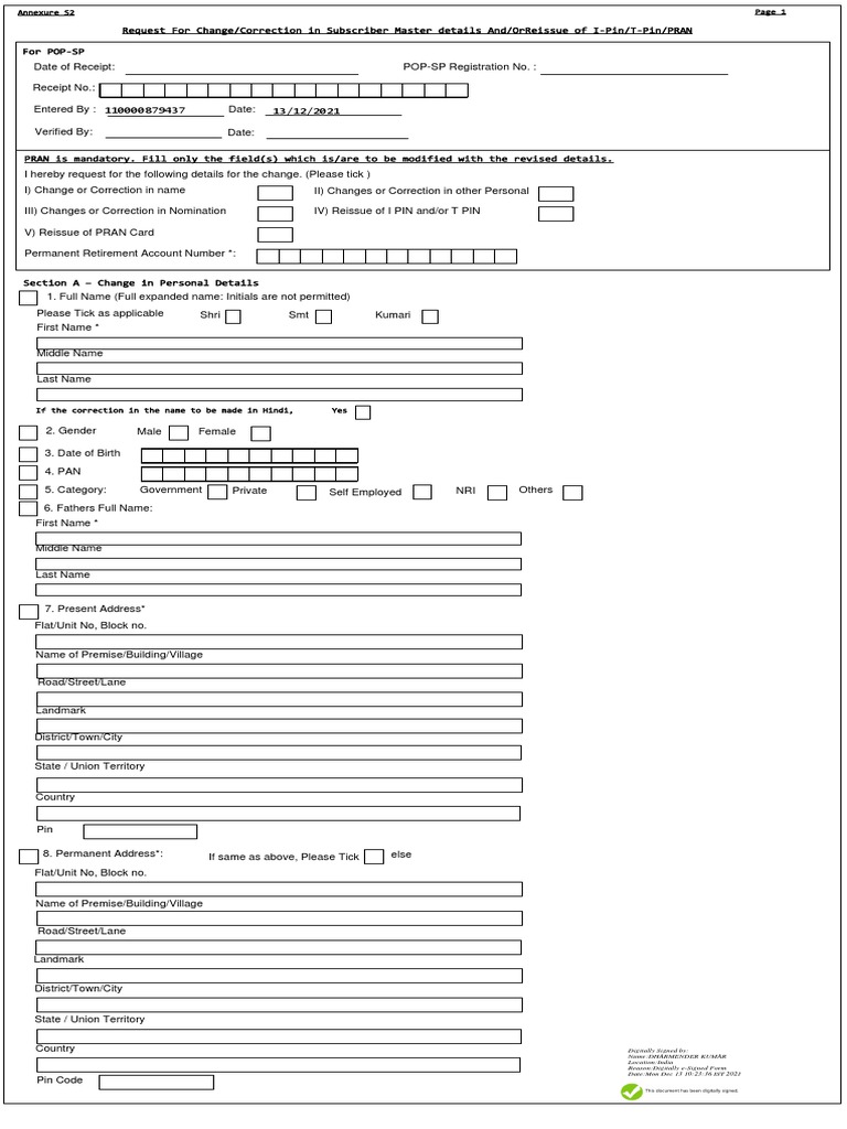Nps Pop Sp List Pdf