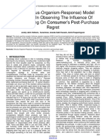 SOR (Stimulus-Organism-Response) Model Application in Observing The Influence of Impulsive Buying On Consumer S Post-Purchase Regret