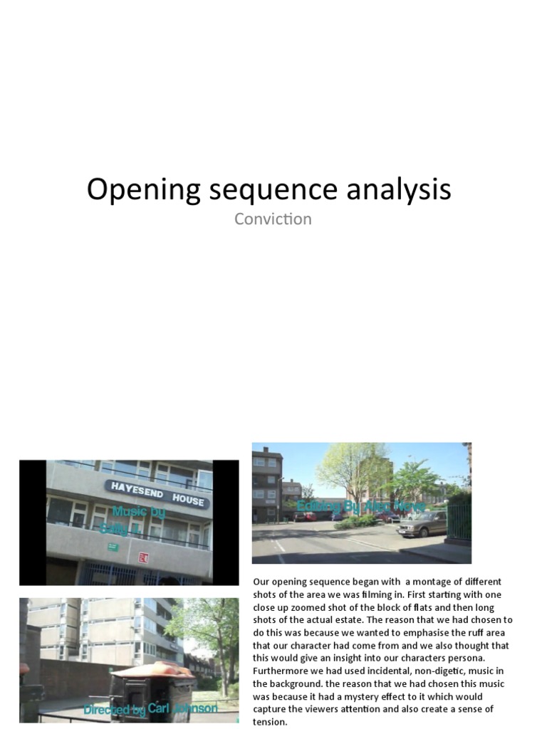Opening Sequence Analysis of "Conviction" | PDF