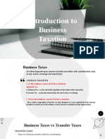 Introduction To Business Taxation