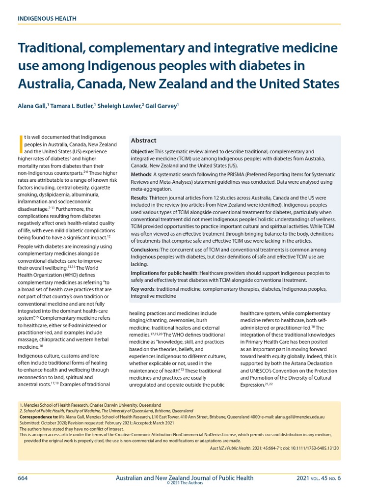 Traditional, Complementary and and Integrative Medicine Use Among ...