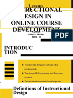 Instructional Design in Online Course Development: Lesson 9