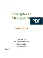 Principles of Management Assignment