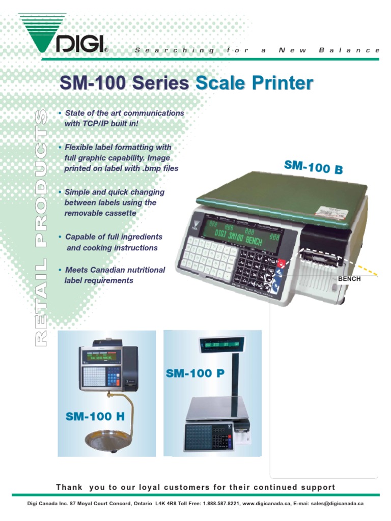 SM-100 Series Scale Printer | PDF | Printer (Computing) | Computing