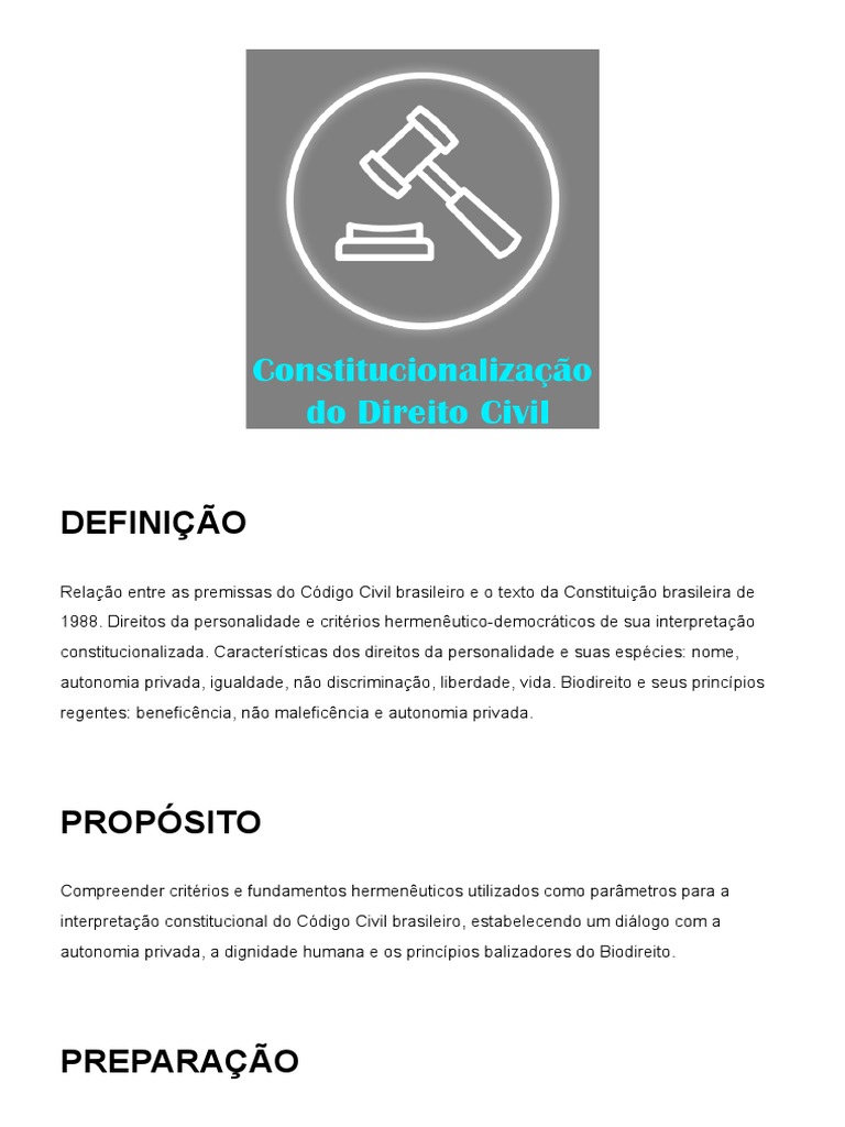 Tema 2 Constitucionalização Do Direito Civil | PDF | Família | Constituição