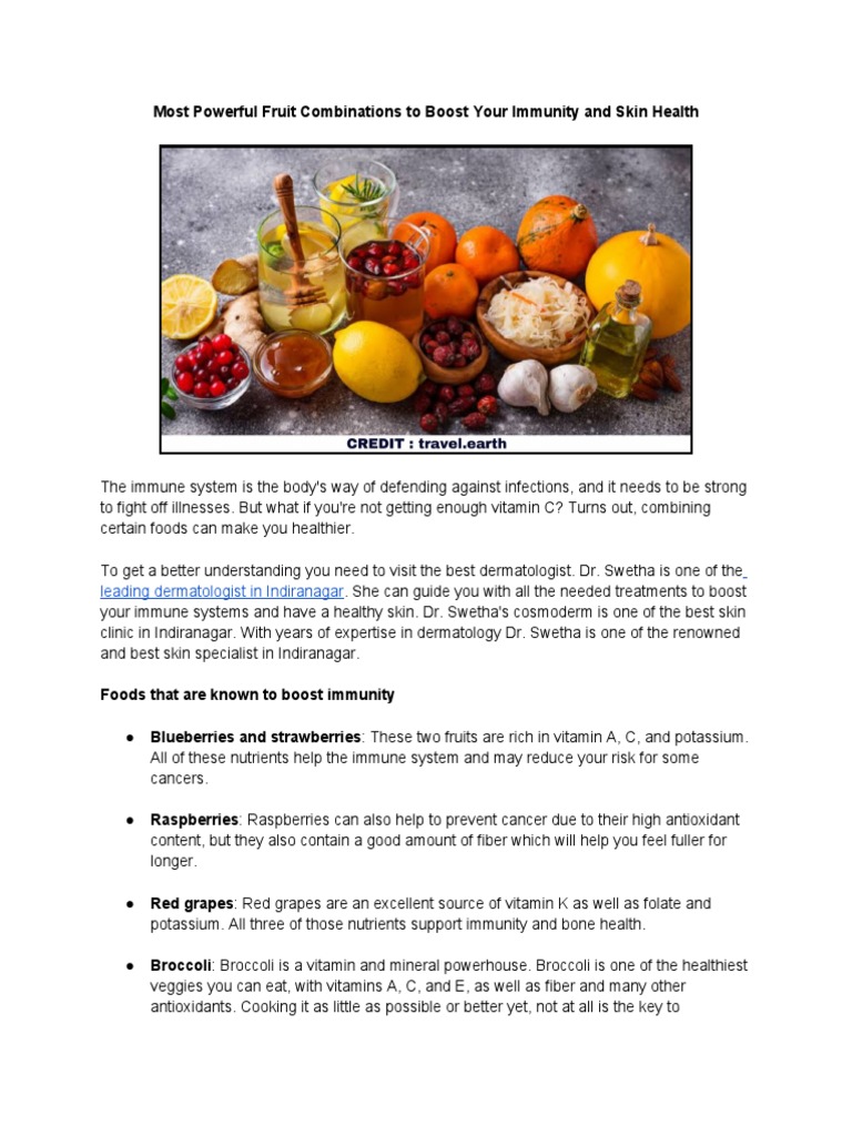 Most Powerful Fruit Combinations To Boost Your Immunity and Skin Health
