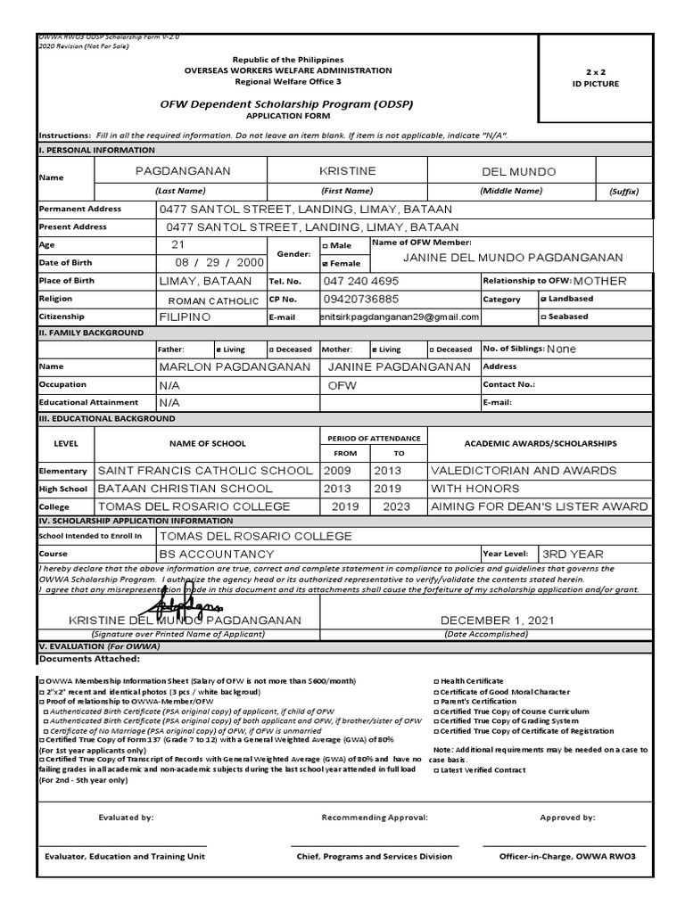 Odsp Application Form Full PDF Birth Certificate