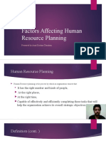 Factors Affecting Human Resource Planning: Presented by Amal Krishna Chandran