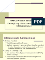 Karnaugh Map - Don't Care Conditions - Tabulation Method: Simplification Techniques