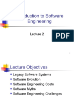 Introduction to Software Engineering Lecture 2 - Legacy Systems, Evolution, Costs & Challenges