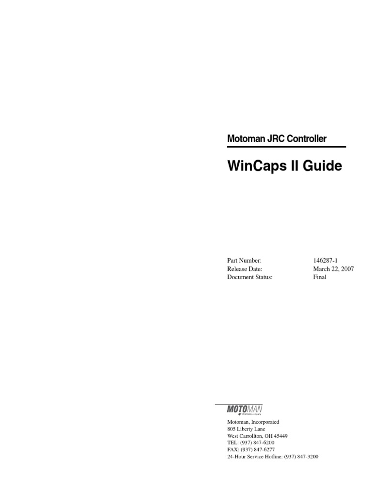 Wincaps Ii Guide: Motoman JRC Controller | PDF | Safety | Robot
