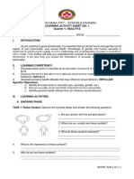 Deped Naga City - Schools Division: Learning Activity Sheet No. 1 Quarter 1, HEALTH 8