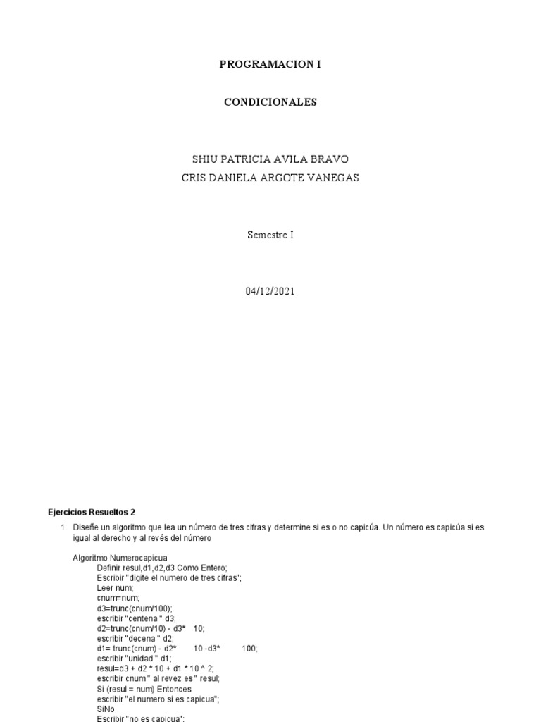 Algoritmos de Condicionales en Programación | PDF | Salario