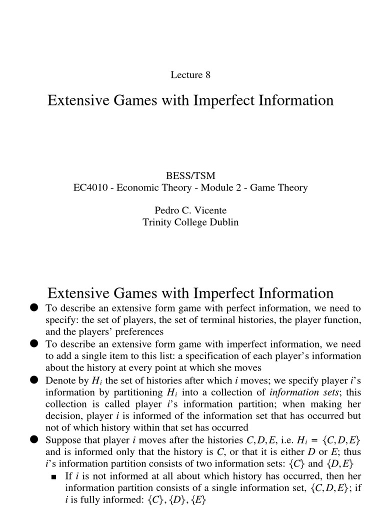Extensive Games with Imperfect Information | PDF | Quantitative ...
