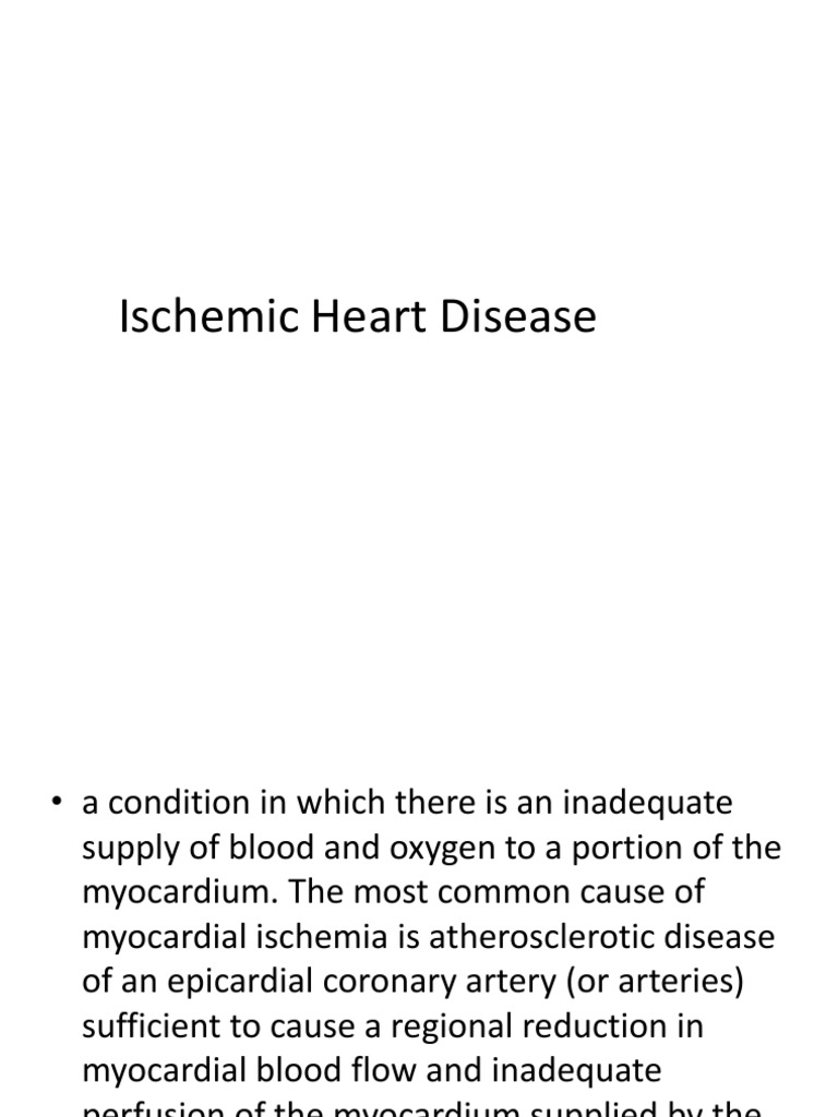 Ischemic Heart Disease Overview | PDF | Coronary Artery Disease ...