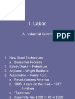 I. Labor: A. Industrial Growth