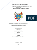 Importancia de La Estadistica en La Formacion de Los Ingenieros - Benjamin Nicolas Manrique Riveros