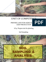 Unit of Competency: Prepare Land For Agricultural Crop Production LO4. Prepare Site For Planting Soil Sampling