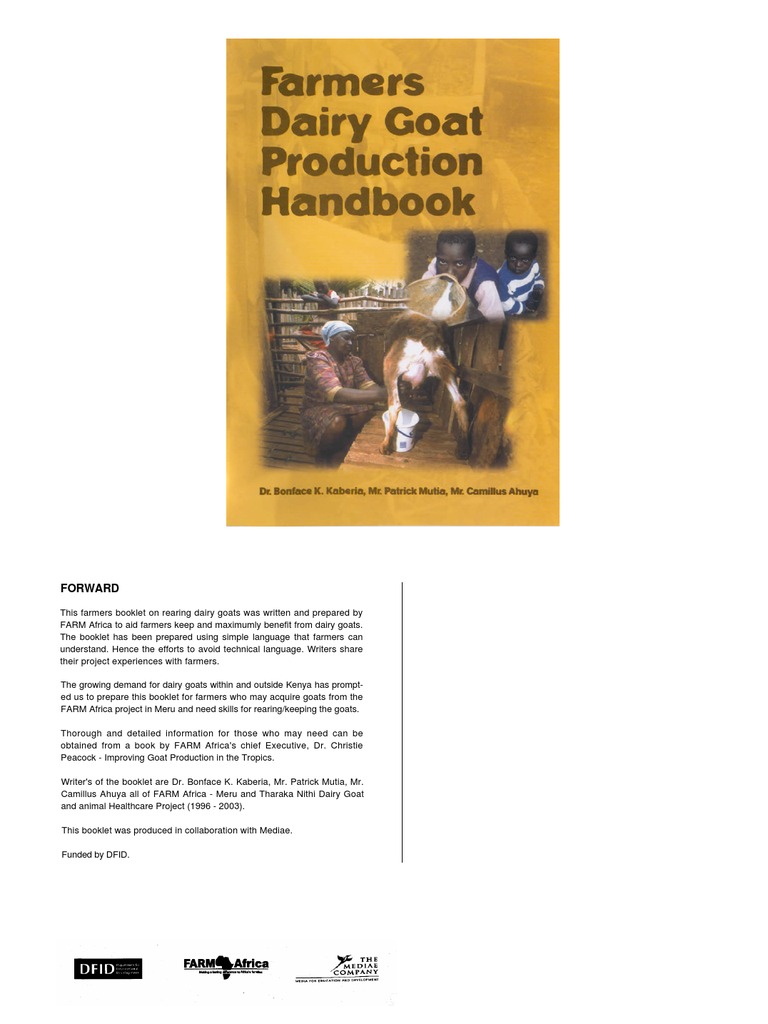 Farmers Dairy Goat Production Handbook PDF Goat Dairy