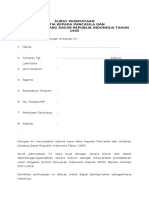 Surat Pernyataan Setia Kepada Pancasila Dan Undang - Undang Dasar Republik Indonesia Tahun 1945