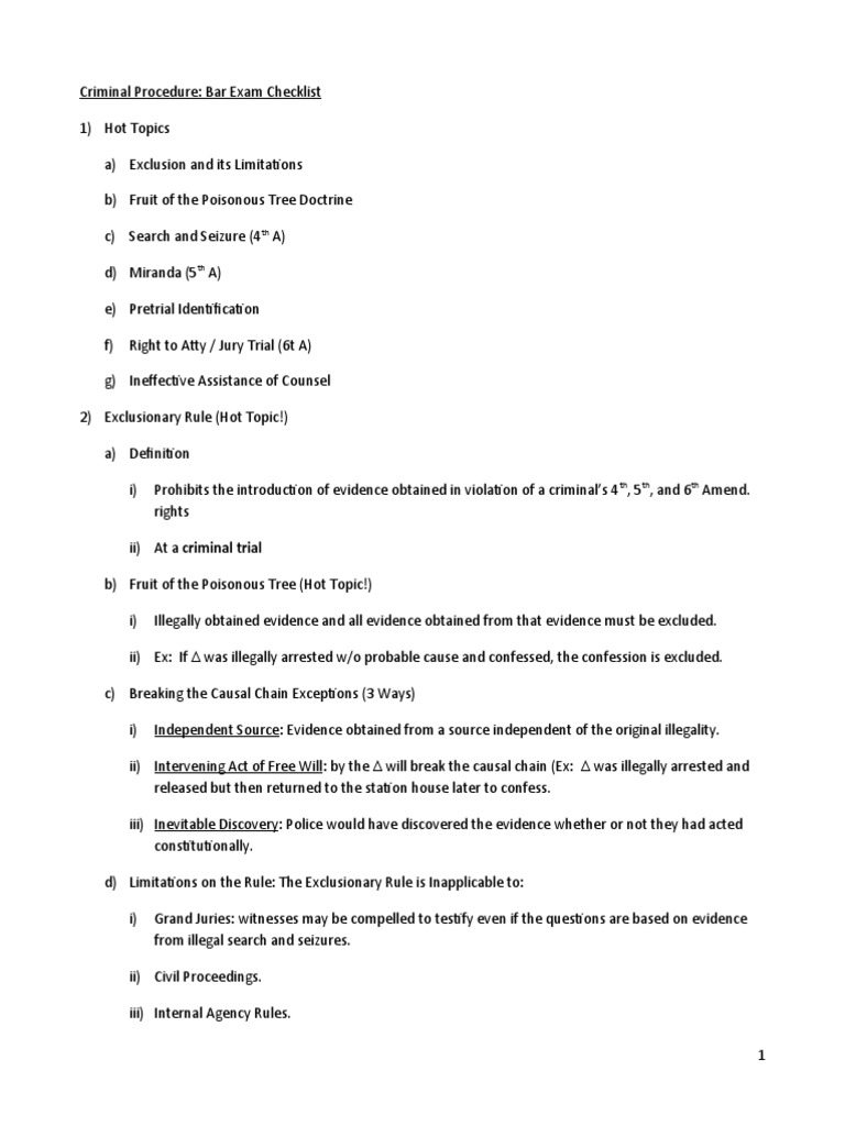Criminal Procedure Key Concepts Overview | PDF | Nature | Miranda Warning