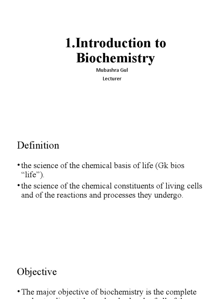 introduction to biochemistry essay