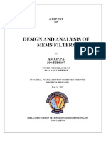 Design & Analysis of MEMS Filters
