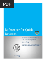 Referencer For Quick Revision: Intermediate Course Paper-3: Cost and Management Accounting