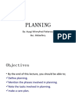 Planning: By: Ayugi Winnyfred Patience. Bsc. Midwifery