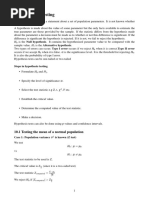 Hypothesis Testing: 10.1 Testing The Mean of A Normal Population