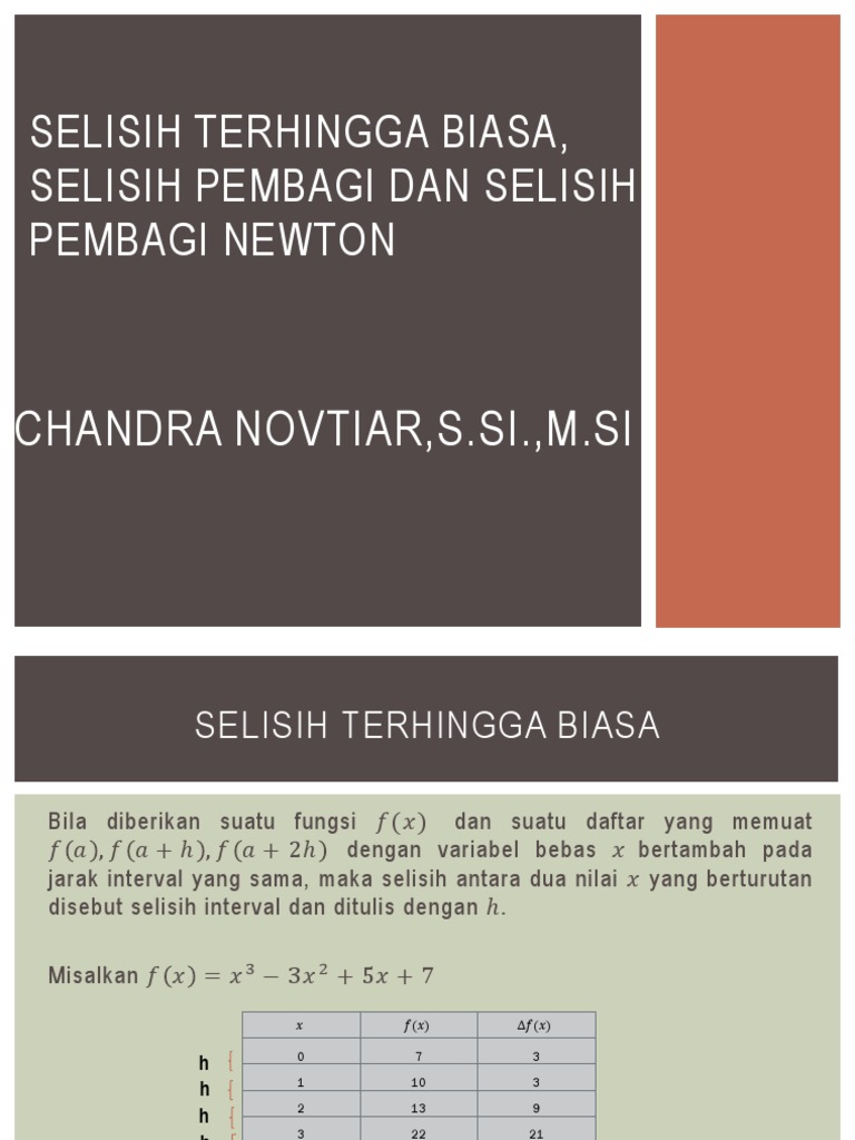 Selisih Terhingga dan Pembagi Newton | PDF