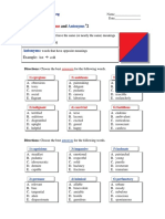 Advanced Synonyms and Antonyms 2