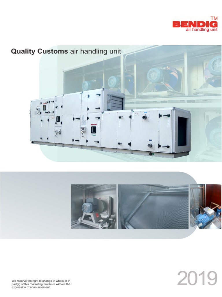 Hygienic Air Handling Units Overview | PDF | Electric Motor | Heat ...