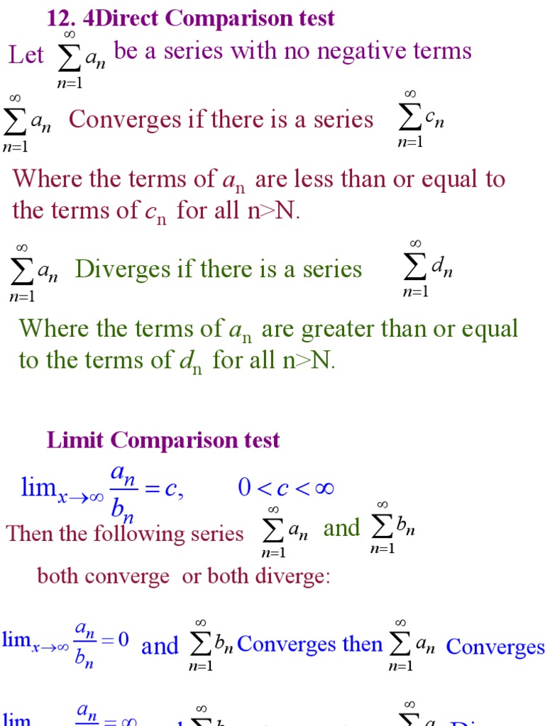 4 - (Limit) Comparison Test | PDF