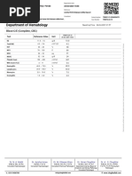 Department of Hematology: Blood C/E (Complete, CBC)