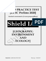 UPSC Prelims 2020 Rapid Practice Test for Geography, Environment and Ecology