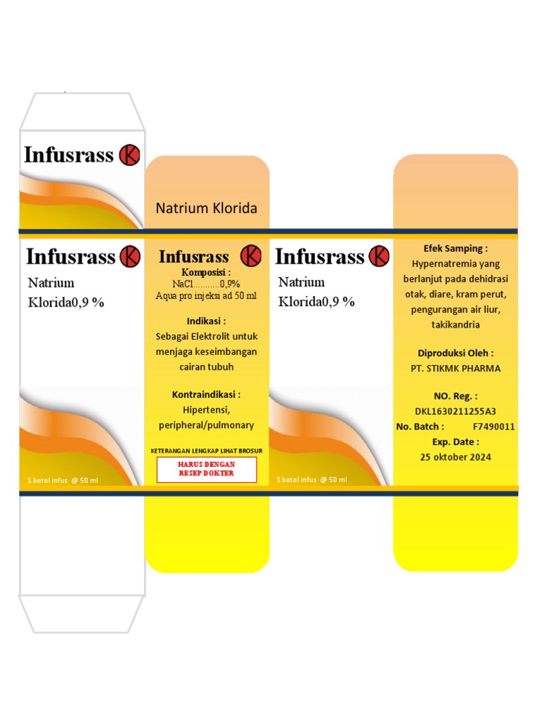 Kemasan Infus Natrium Klorida 0,9% | PDF