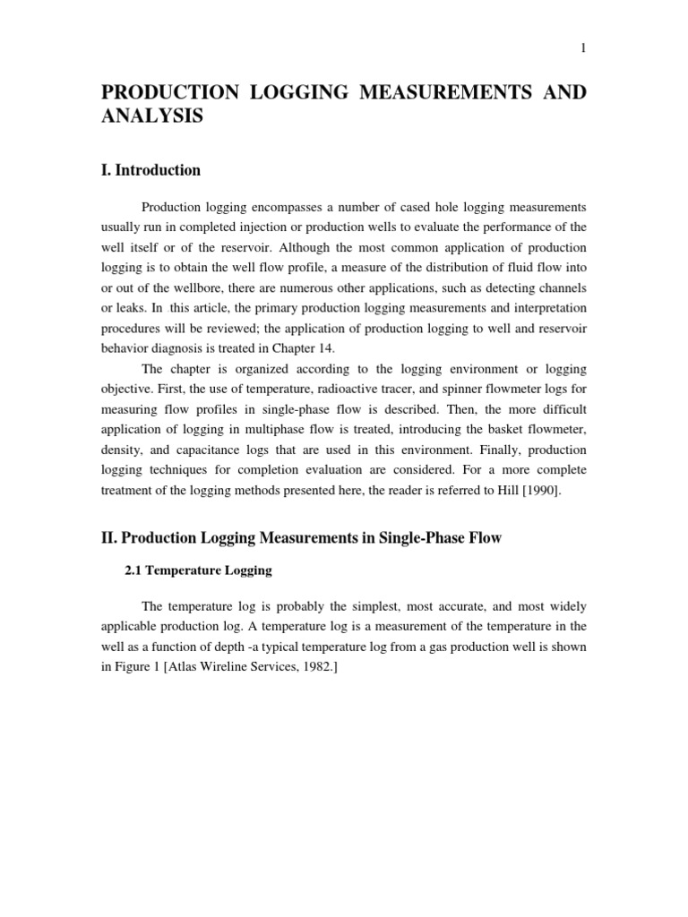 Production Logging Measurements and Analysis | PDF | Flow Measurement ...