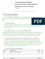 Checklist for Assessment Criteria Example