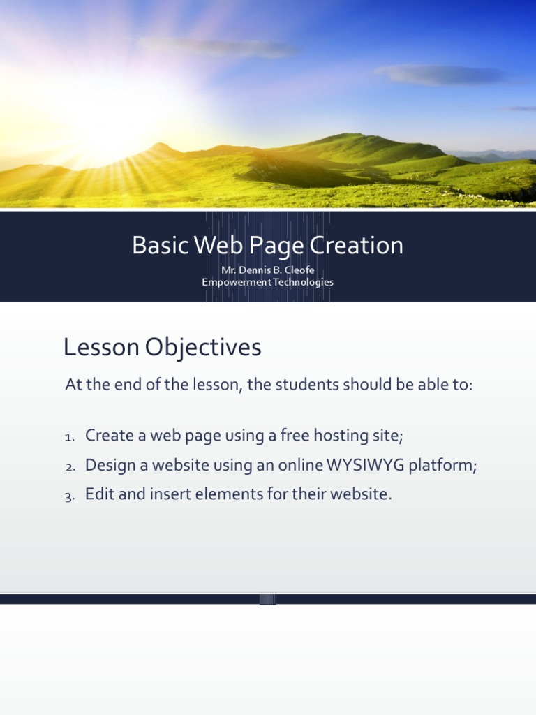 Lesson 8 basic web page creation pdf
