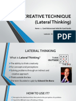 Creative Technique (Lateral Thinking)